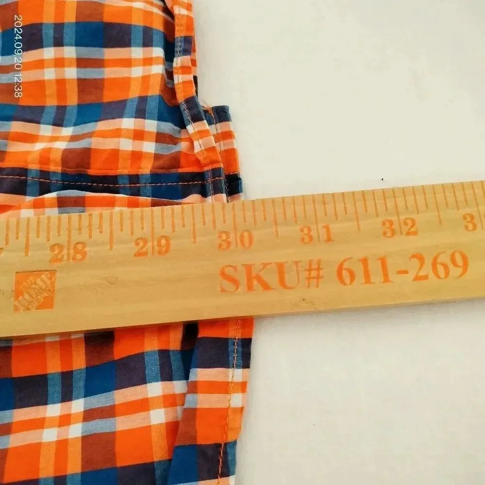 Banana Republic Men's Soft Wash Sz LG Tailored Slim Fit Button Down Shirt Orange